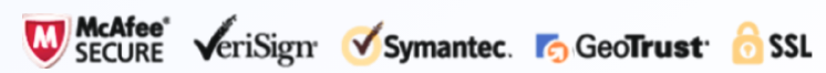 McAfee Secure · VeriSign · Symantec · GeoTrust · SSL